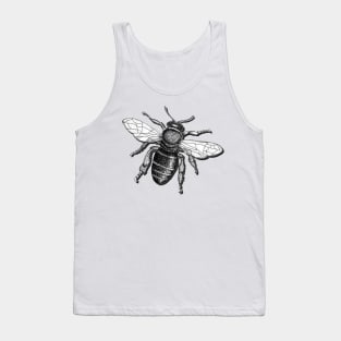 Hand drawn Bee with 3D effect for light background colors Tank Top